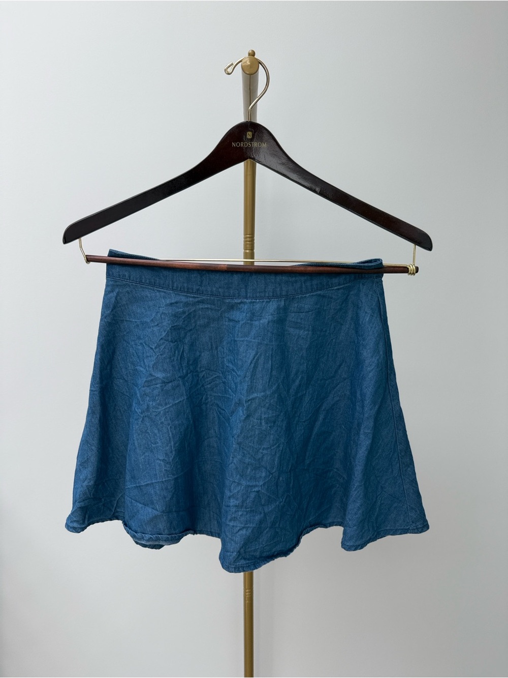 Chambray Blue Circle Skirt S